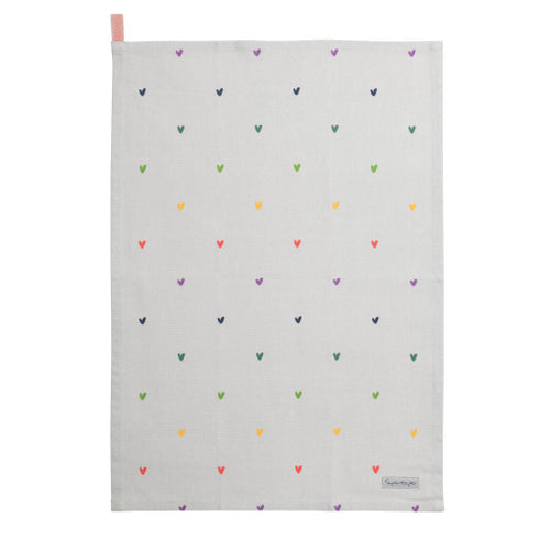 * Multi Hearts Tea Towel